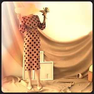 Polka Dot Long Sleeve Wrap Dress